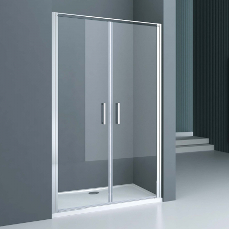 Usa dus Astra 66K, 90-120 cm, crom sau negru, batanta, sticla securizata 8 mm transparenta [1]