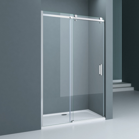 Duș - Usa dus Astra T04, 100-160 cm, crom, glisanta, sticla securizata 8 mm transparenta
