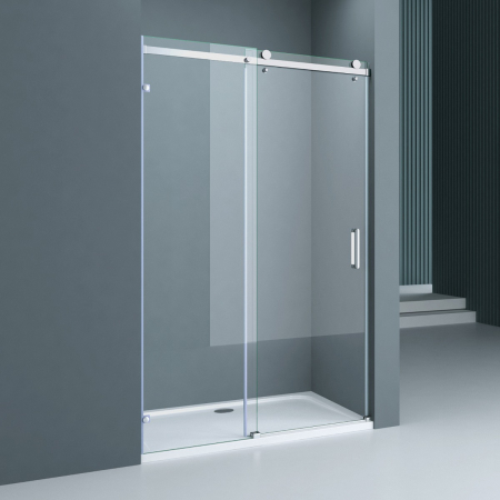 Duș - Usa dus Astra T04-2, 100-150 cm, crom, glisanta, sticla securizata 8 mm transparenta