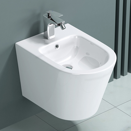Bideuri - Vas bideu Astra-D108 alb 515x360x345mm, suspendabil, ceramic cu preaplin
