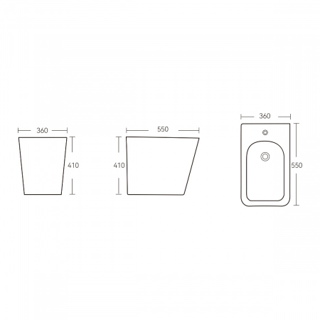 Vas bideu Astra-D112 alb 550x360x410mm, montaj pe podea, ceramic cu preaplin [6]