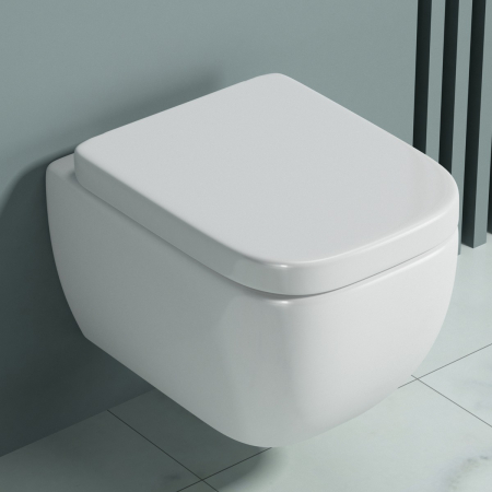 Vase WC - Vas WC Astra-101 suspendabil, Softclose, alb