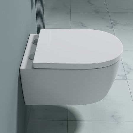 Vas WC Astra-106 suspendabil, Rimless, Softclose, alb [2]