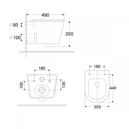 Vas WC Astra-108 suspendabil, Rimless, Softclose, alb [6]