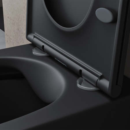 Vas WC Astra-112 suspendabil, Rimless, Softclose, negru mat [5]