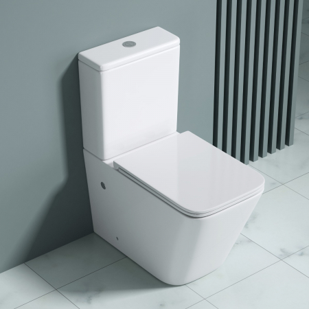Vase WC - Vas WC Astra-112T, Rimless, cu rezervor, montaj pe podea, SoftClose