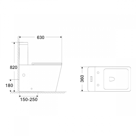 Vas WC Astra-112T, Rimless, cu rezervor, montaj pe podea, SoftClose [9]