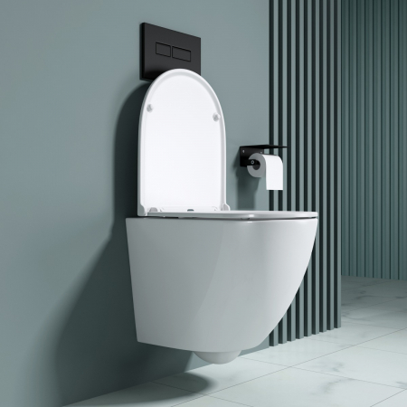 Vas WC Astra-179A suspendabil, Rimless, Softclose, alb [2]