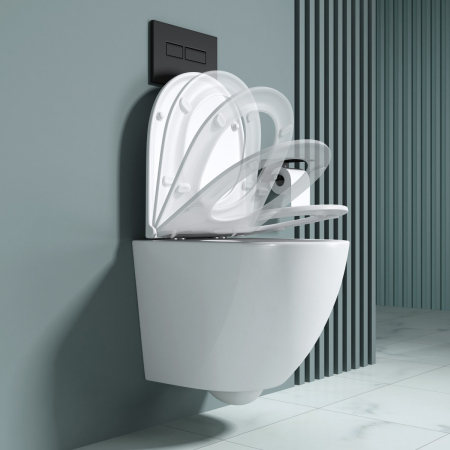 Vas WC Astra-179A suspendabil, Rimless, Softclose, alb [4]