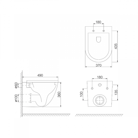Vas WC Astra-179N suspendabil, Rimless, Softclose, negru [8]