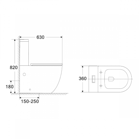 Vas WC Astra-179T, Rimless, cu rezervor, montaj pe podea, SoftClose [8]
