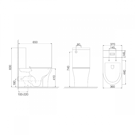 Vas WC Astra-304TS, Rimless, cu rezervor, montaj pe podea, SoftClose [9]