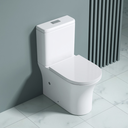 Vase WC - Vas WC Astra-304TS, Rimless, cu rezervor, montaj pe podea, SoftClose