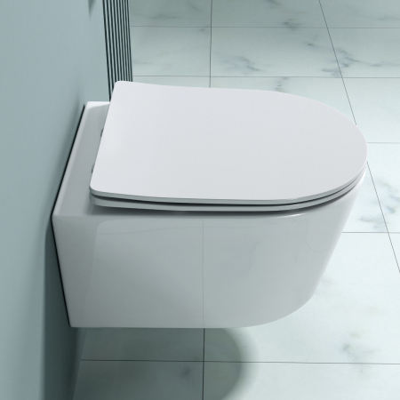 Vas WC Astra-306 suspendabil, Rimless, Softclose, alb [2]