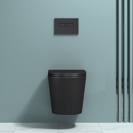 Vas WC Astra-A108 suspendabil, Rimless, Softclose, negru [7]
