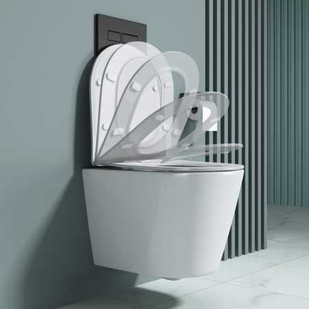 Vas WC Astra-A108short suspendabil, Rimless, Softclose, alb [1]