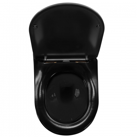 Vas WC CARLO Mini Rimless Duroplast Flat Black Gold Edge [3]