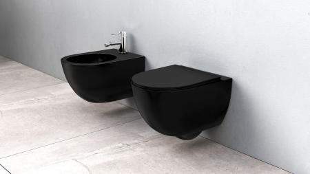 Vas WC Carlo Mini Rimless Flat negru MAT [1]