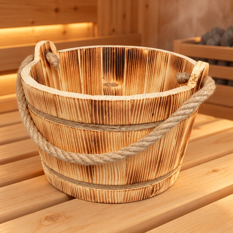 Galeata din lemn pentru sauna si uz casnic, 24 x 15 cm [3]