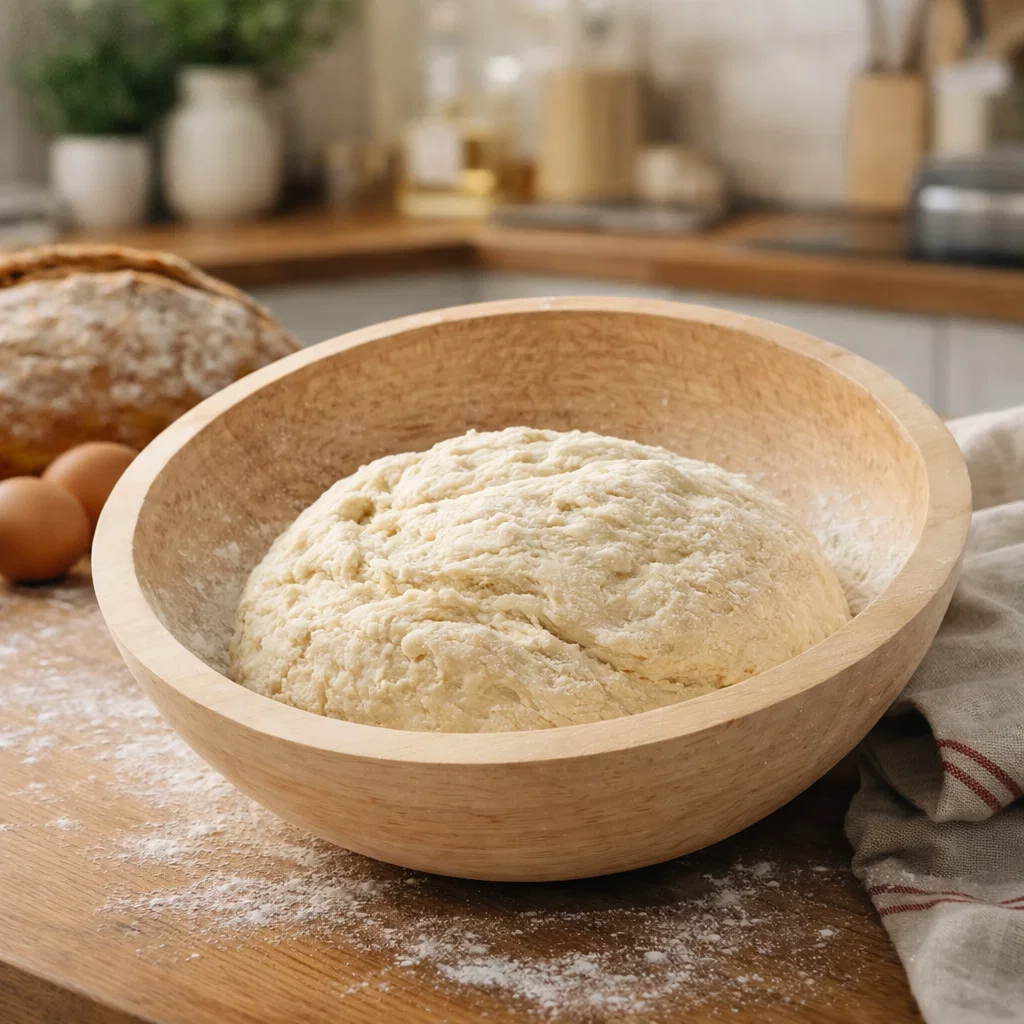 Covată din lemn de plop pentru frământat aluat [3]