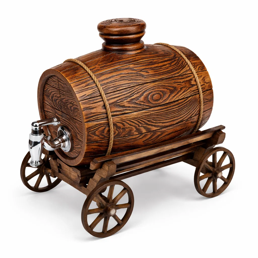 Butoi din ceramică cu suport și robinet pentru vin 3,5 litri [2]