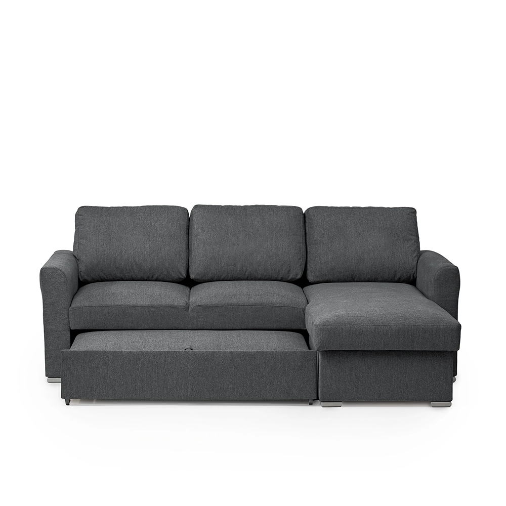 Colțar Extensibil 3 Locuri Cu Spațiu de Depozitare- Mustard, Gri Antracit, 244x87/156x87 cm [3]