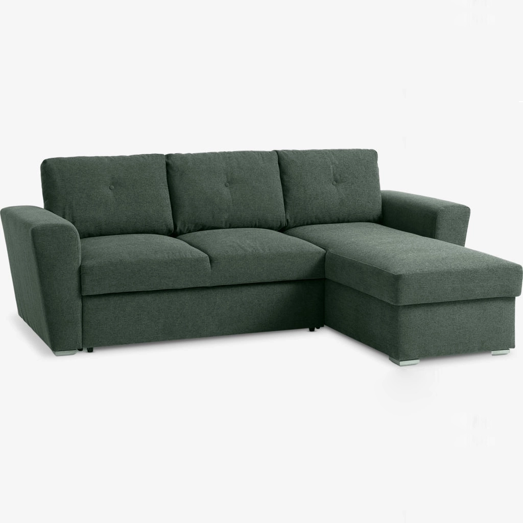 Colțar Extensibil 3 Locuri Cu Spațiu de Depozitare- Mustard,Verde, 244x87/156x87 cm [4]