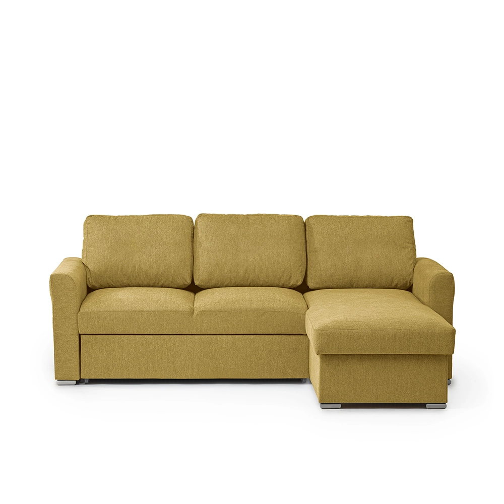 Colțar Extensibil 3 Locuri Cu Spațiu de Depozitare- Mustard, Galben, 244x87/156x87 cm [6]