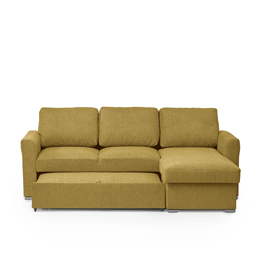 Colțar Extensibil 3 Locuri Cu Spațiu de Depozitare- Mustard, Galben, 244x87/156x87 cm [8]