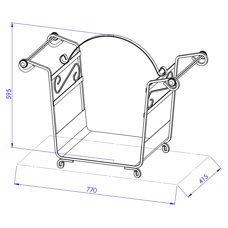 Cos pentru lemne din fier forjat 77 x 41,5 x 59,5 cm [3]