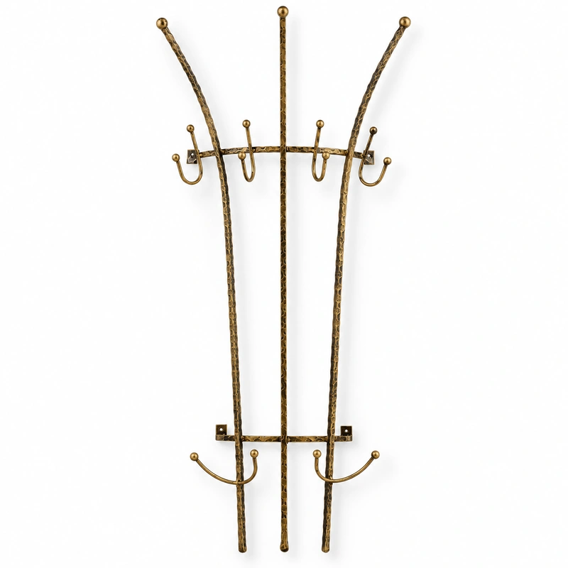 Cuier de perete din fier forjat cu agatatori multiple, 98 x 36 cm [2]