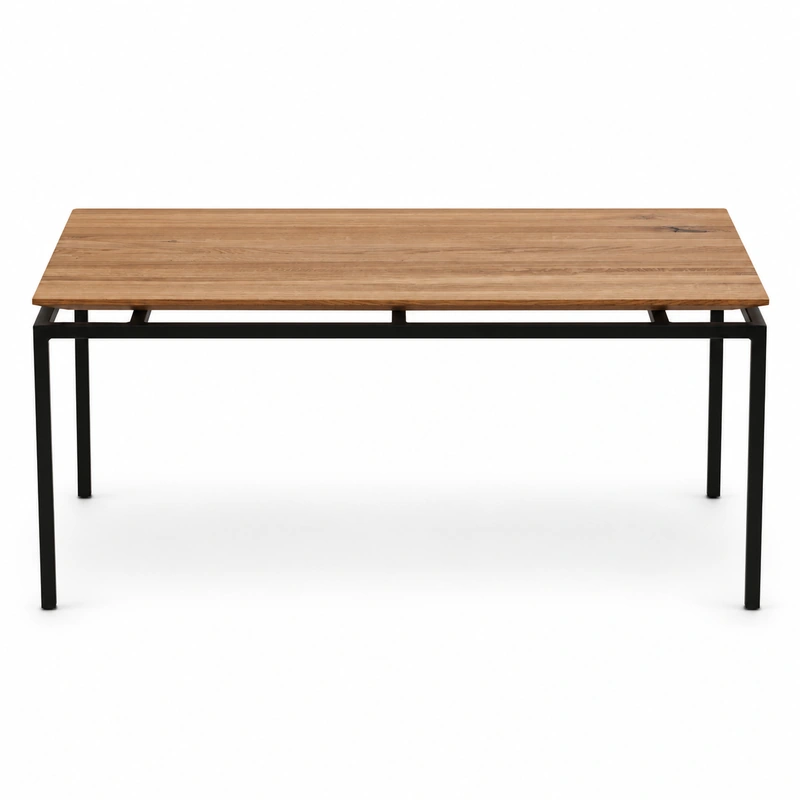 Masuta de cafea Grappa din stejar masiv, 100 x 60 cm, metal negru mat [3]
