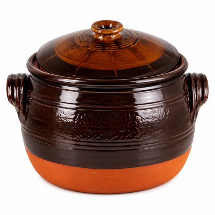 Oala ceramica glazurata pentru sarmale 16 litri lucrata manual [2]