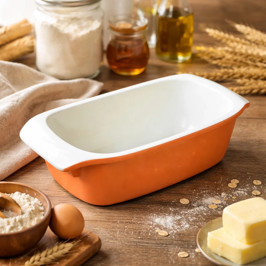 Tava Din Lut Pentru Copt Pâine Semi Glazurata, Dreptunghiulara, 33x16x10 cm [2]