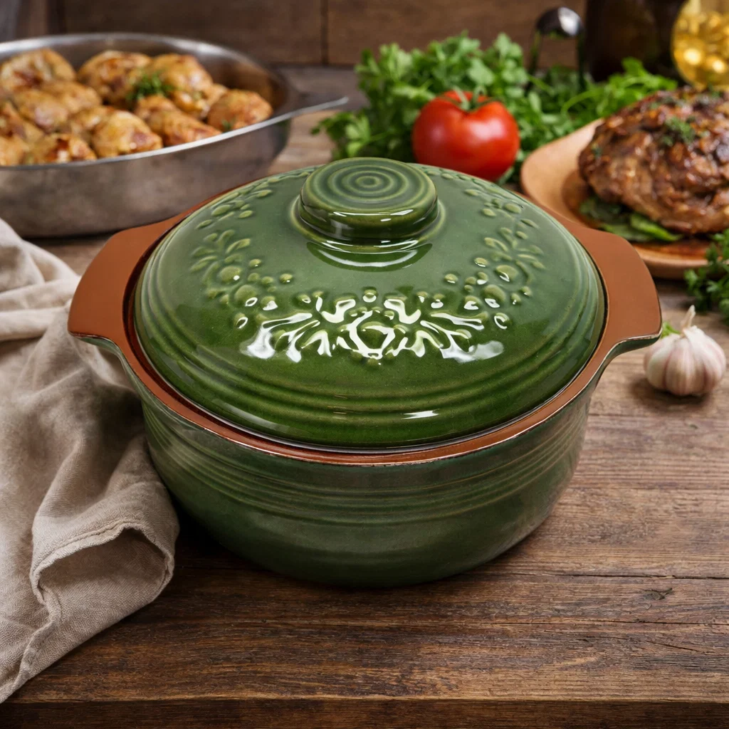 oală de lut 4 litri verde pentru sarmale atelier49 [8]