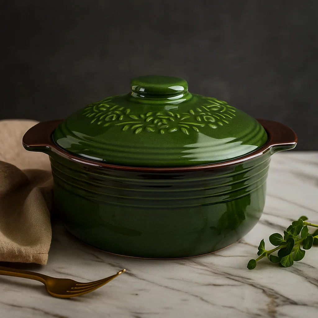 oală de lut 4 litri verde pentru sarmale atelier49 [2]