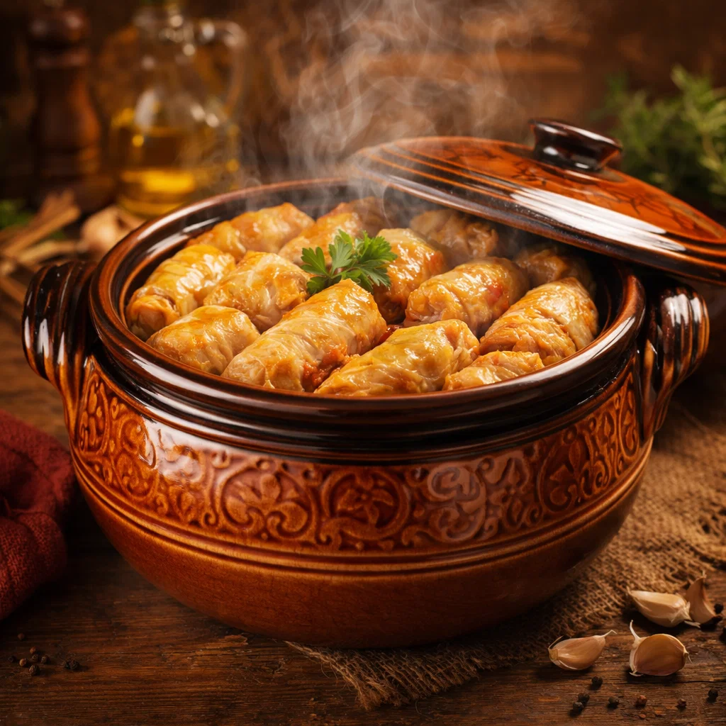 Oală de sarmale din lut smălțuit 10 litri cu capac [4]