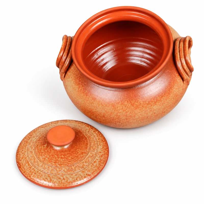 Oala din lut smaltuita cu capac, 10 litri, pentru sarmale la cuptor [2]
