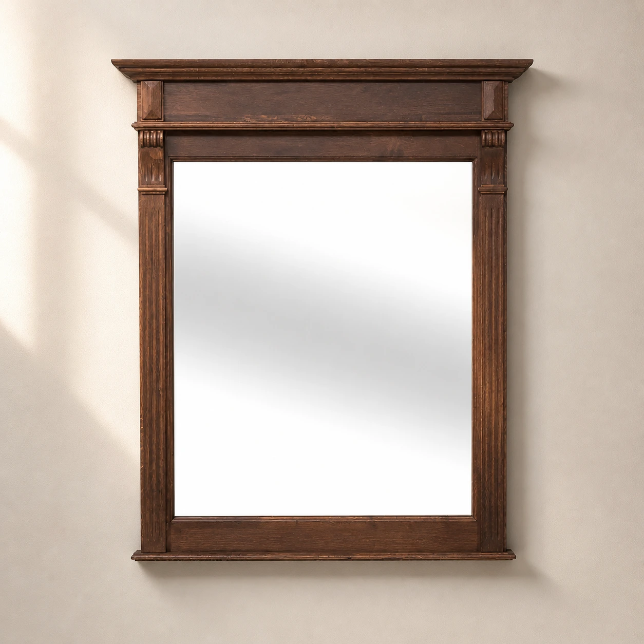 Oglindă din lemn masiv de brad pentru perete 93x111x10 cm [12]