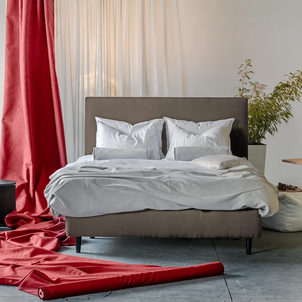 Pat tapițat SENA bej, cu ladă de depozitare, dimensiuni 90x190, 140x200, 160x200, 180x200 cm – design modern pentru dormitor [1]