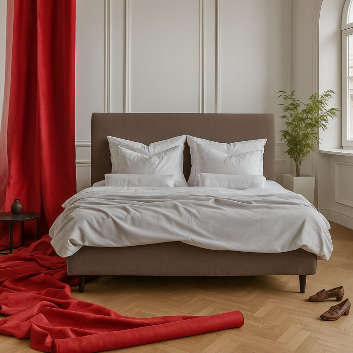 Pat tapițat SENA bej, cu ladă de depozitare, dimensiuni 90x190, 140x200, 160x200, 180x200 cm – design modern pentru dormitor [3]