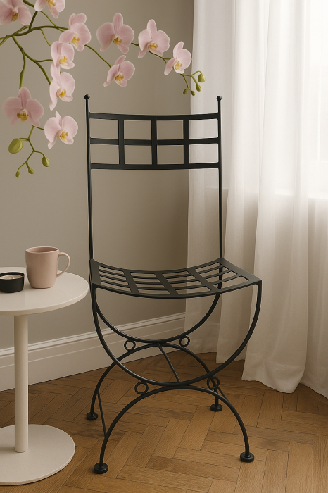 Scaun de Grădină din Fier Forjat, Negru, Vopsit Electrostatic - Arcadia | Atelier 49 [3]