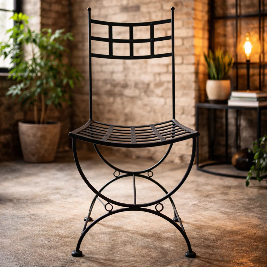 Scaun de Grădină din Fier Forjat, Negru, Vopsit Electrostatic - Arcadia | Atelier 49 [2]