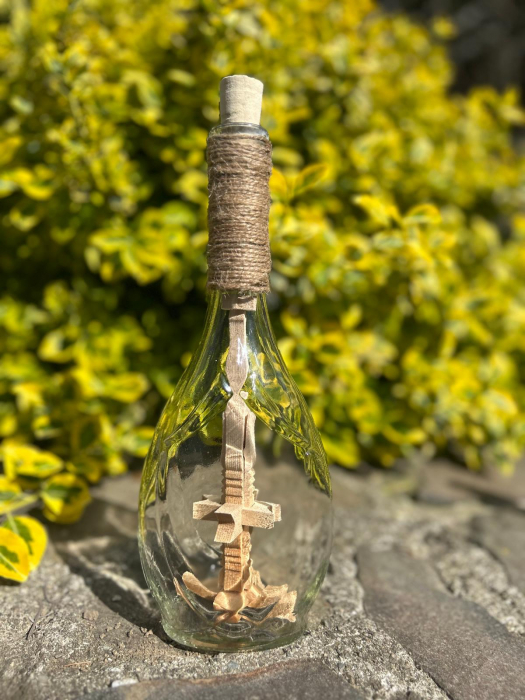 sticla artizanala 500ml fus lemn interior pentru bauturi traditionale [2]