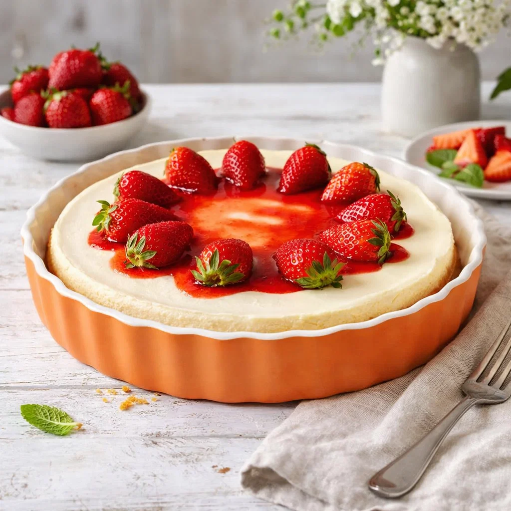 Tava Din Lut Cheesecake, Semi Glazurata, Rotunda, Φ33 x 1,5 cm [2]