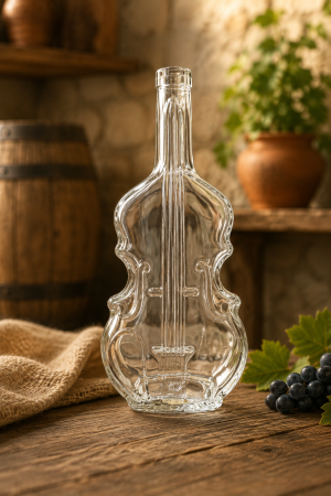 CADOURI - Sticla in forma de vioara 200 ml si 500 ml cu dop pentru marturii