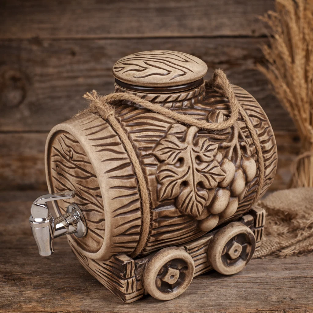 Butoaie - Butoi din ceramică cu robinet pentru vin 4,8 litri