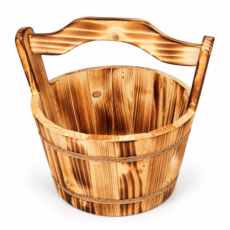 Accesorii sauna - Galeata din lemn pentru sauna si uz casnic, 26 x 27 cm