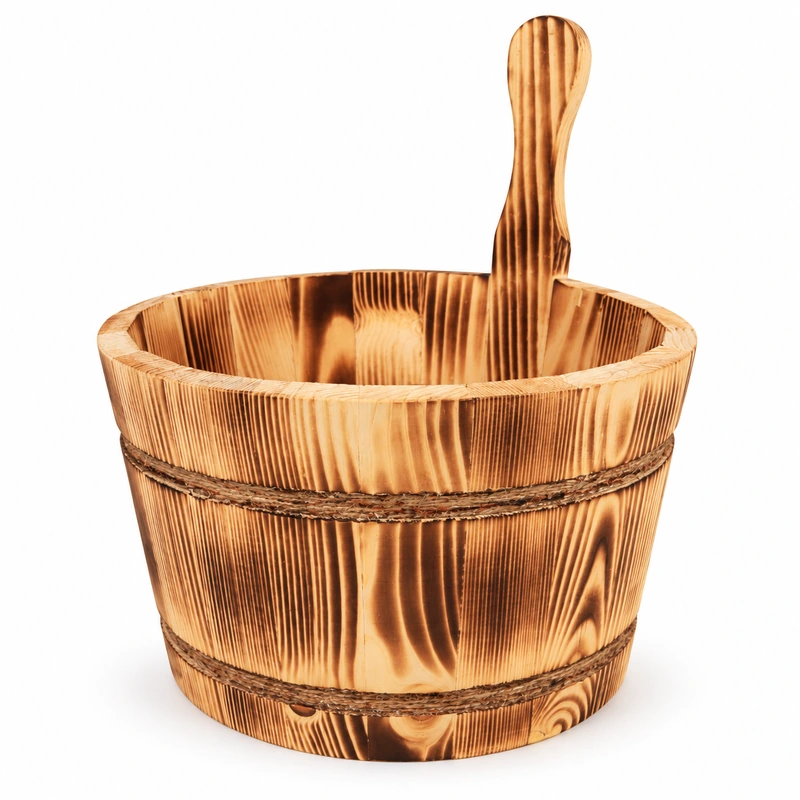 Accesorii sauna - Galeata din lemn pentru sauna 27 x 25 cm cu maner vertical