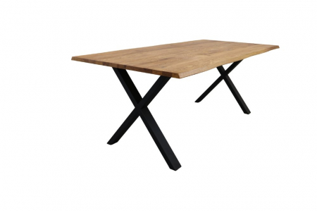 Masă dining AARON din lemn masiv de stejar, 8-12 persoane, stil industrial [1]